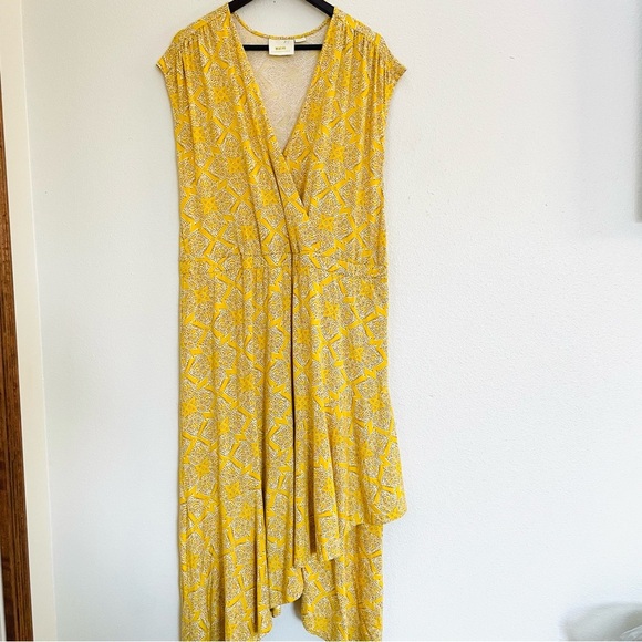 ANTHROPOLOGIE Maeve Fete Floral Asymmetric Midi Dress SIZE M - Picture 8 of 16